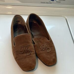 Babe Didrickson brown monogrammed loafers size 7.5